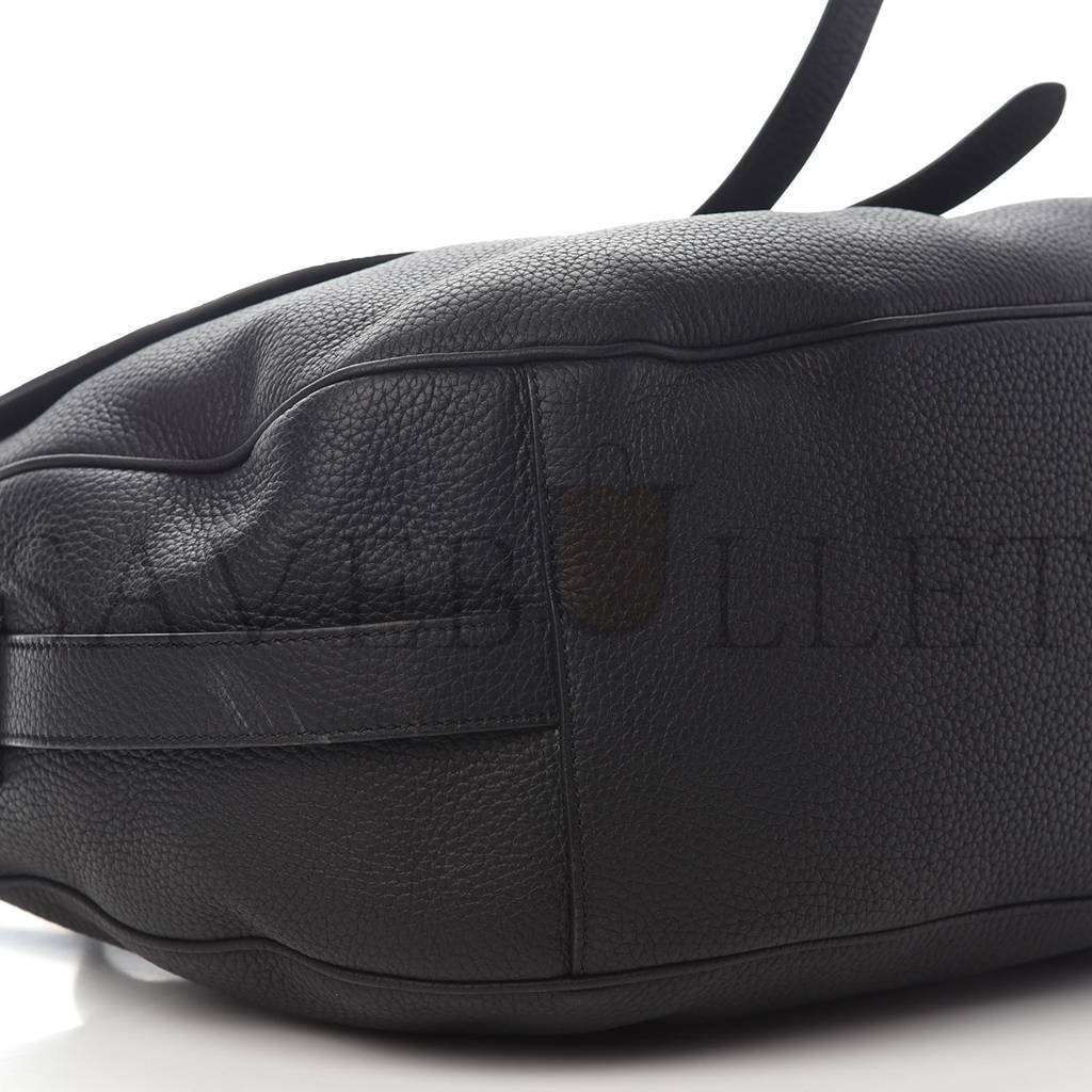 DIOR GRAINED CALFSKIN SADDLE SOFT BAG BLACK (31*27*12.7cm)